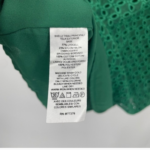 NWT ANN TAYLOR GREEN EMBROIDERED TOP - Picture 3 of 5